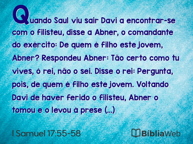 I Samuel 17:55-58 em imagem para compartilhar