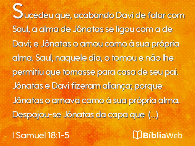 I Samuel 18:1-5 em imagem para compartilhar