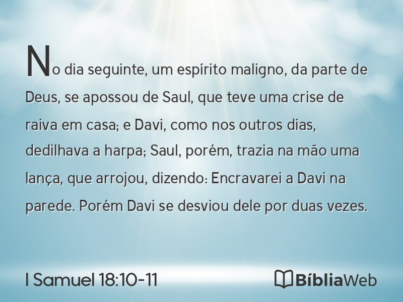 I Samuel 18:10-11 em imagem para compartilhar