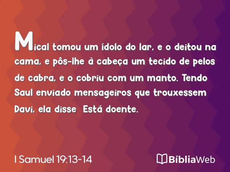 I Samuel 19:13-14 em imagem para compartilhar