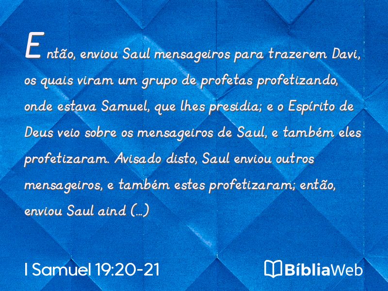 I Samuel 19:20-21 em imagem para compartilhar