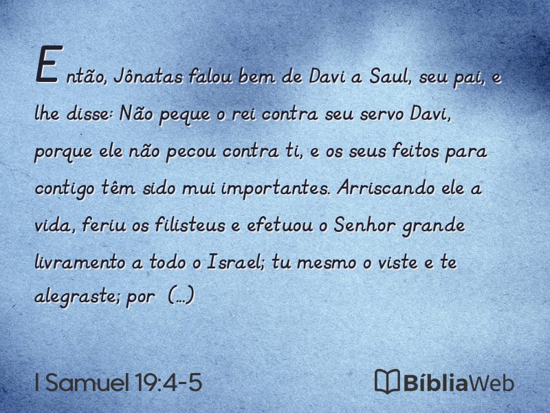 I Samuel 19:4-5 em imagem para compartilhar