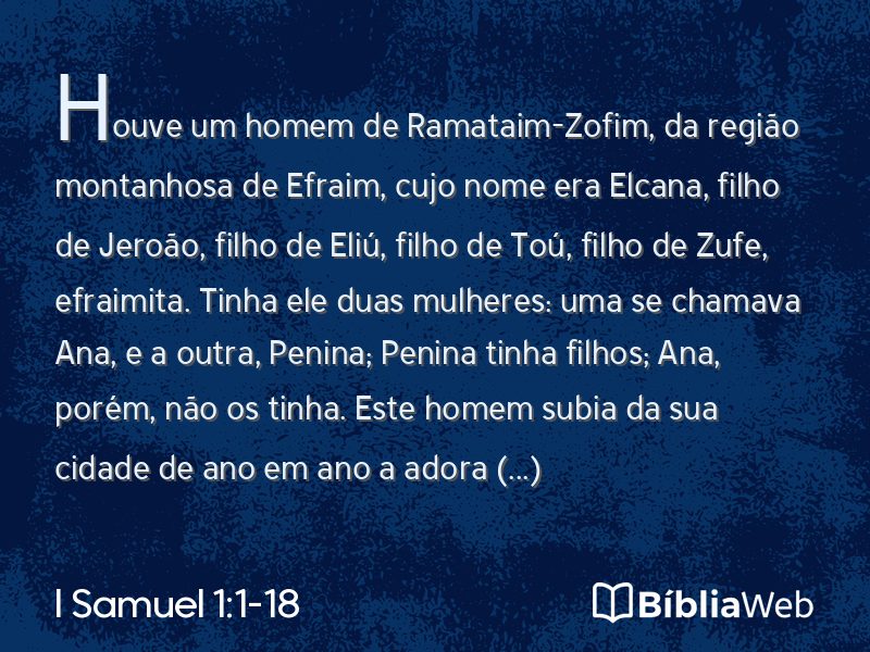 I Samuel 1:1-18 em imagem para compartilhar
