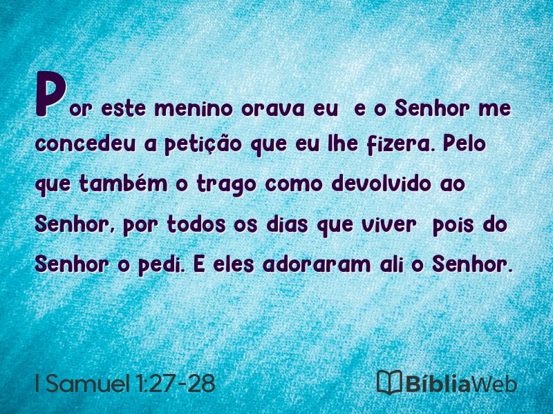 I Samuel 1:27-28 em imagem para compartilhar