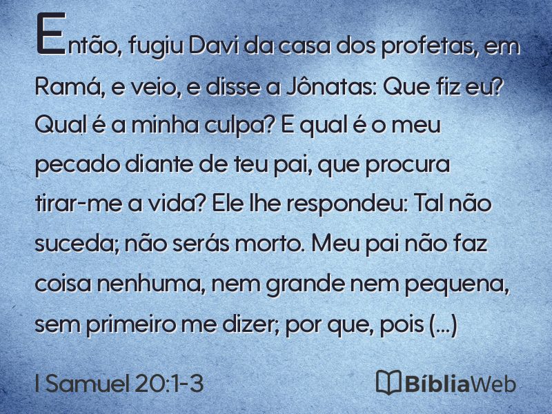 I Samuel 20:1-3 em imagem para compartilhar
