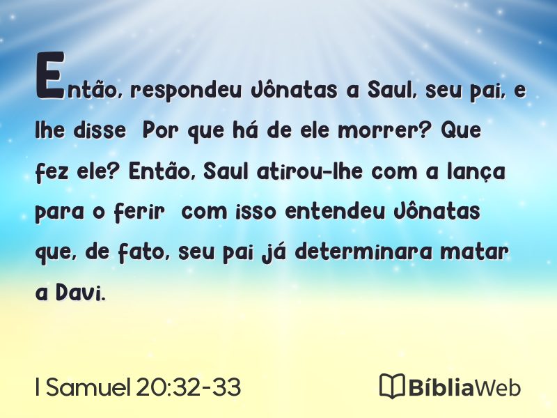 I Samuel 20:32-33 em imagem para compartilhar