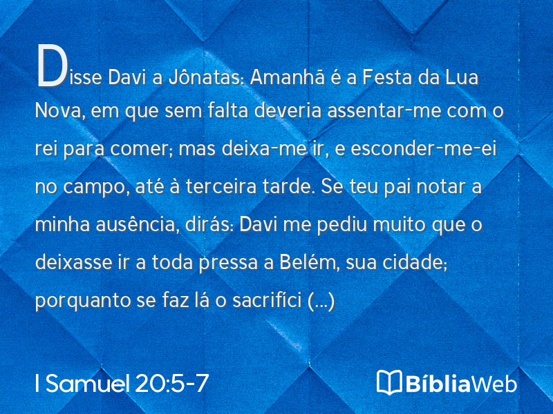 I Samuel 20:5-7 em imagem para compartilhar