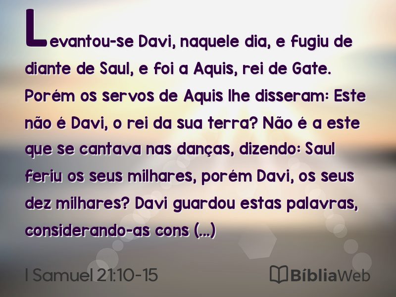 I Samuel 21:10-15 em imagem para compartilhar