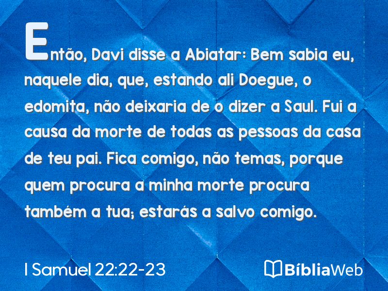 I Samuel 22:22-23 em imagem para compartilhar