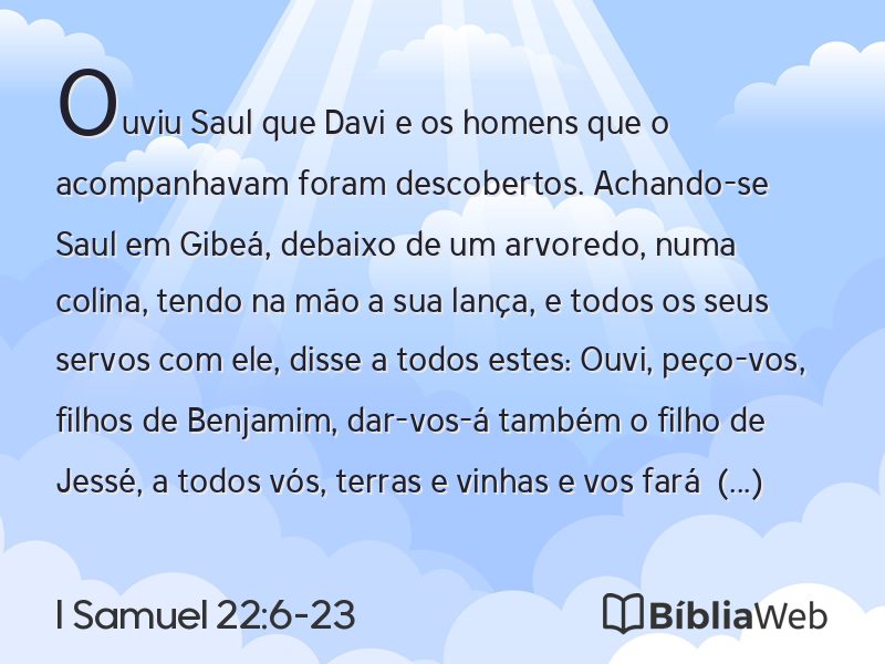 I Samuel 22:6-23 em imagem para compartilhar