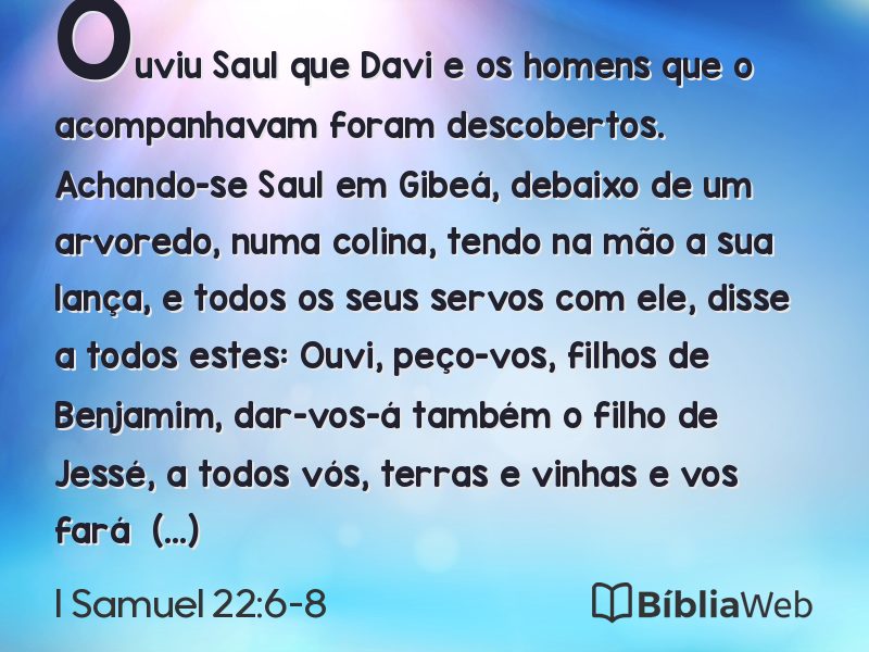 I Samuel 22:6-8 em imagem para compartilhar