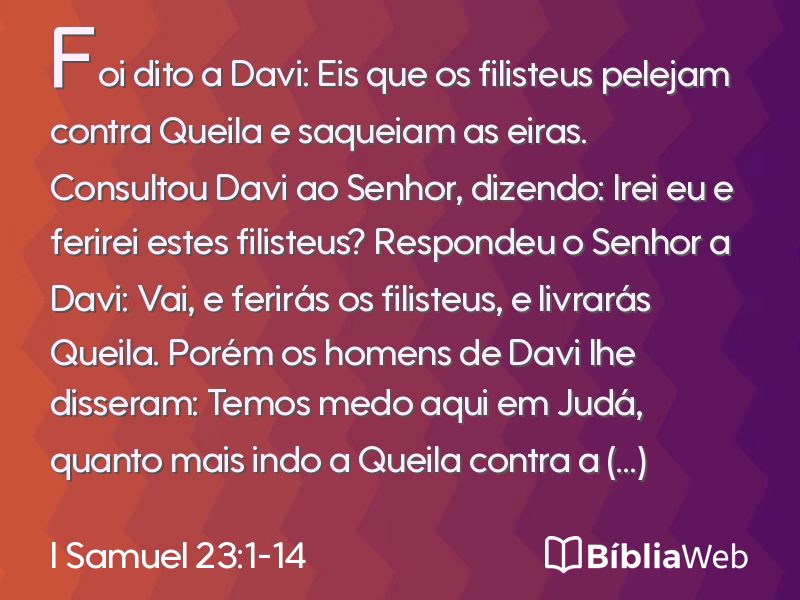 I Samuel 23:1-14 em imagem para compartilhar
