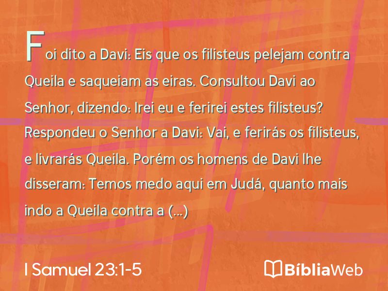 I Samuel 23:1-5 em imagem para compartilhar