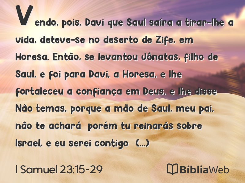 I Samuel 23:15-29 em imagem para compartilhar