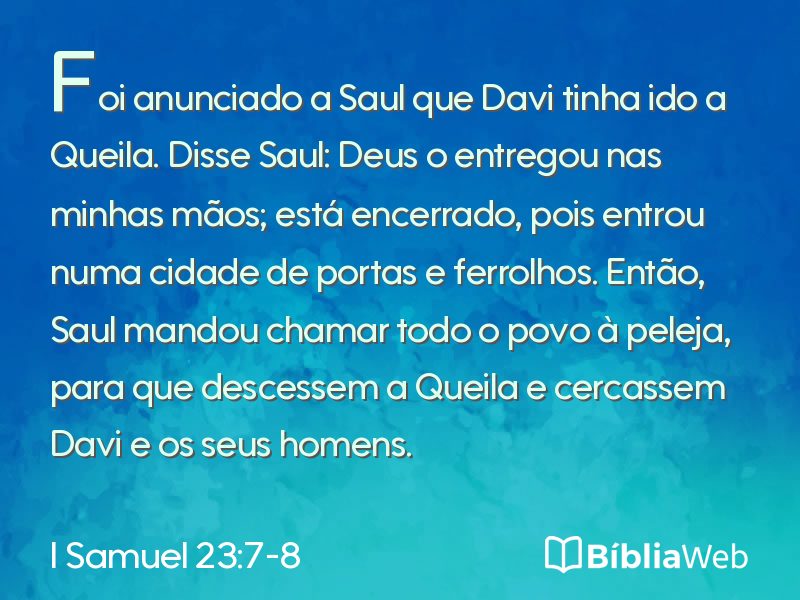 I Samuel 23:7-8 em imagem para compartilhar