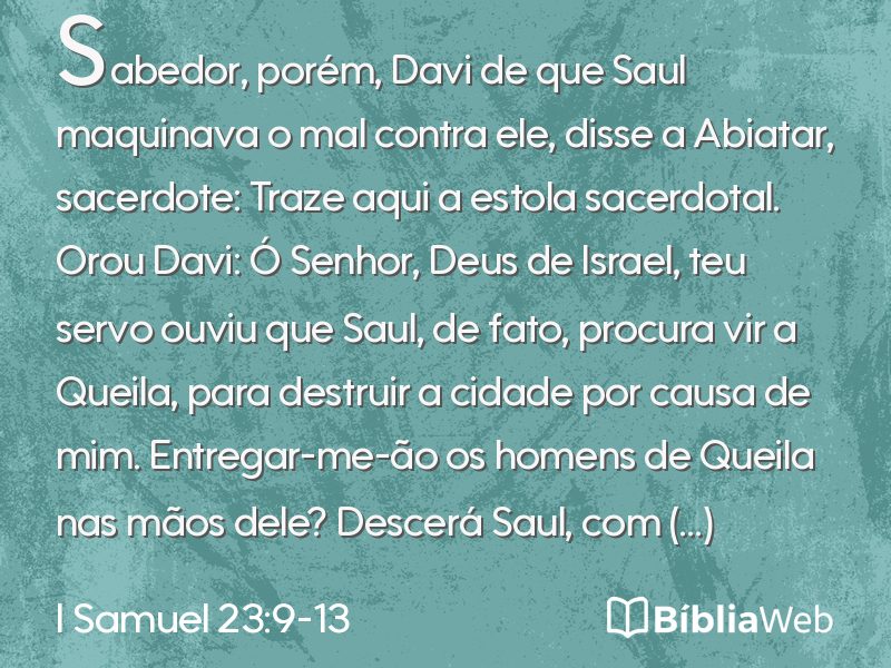 I Samuel 23:9-13 em imagem para compartilhar