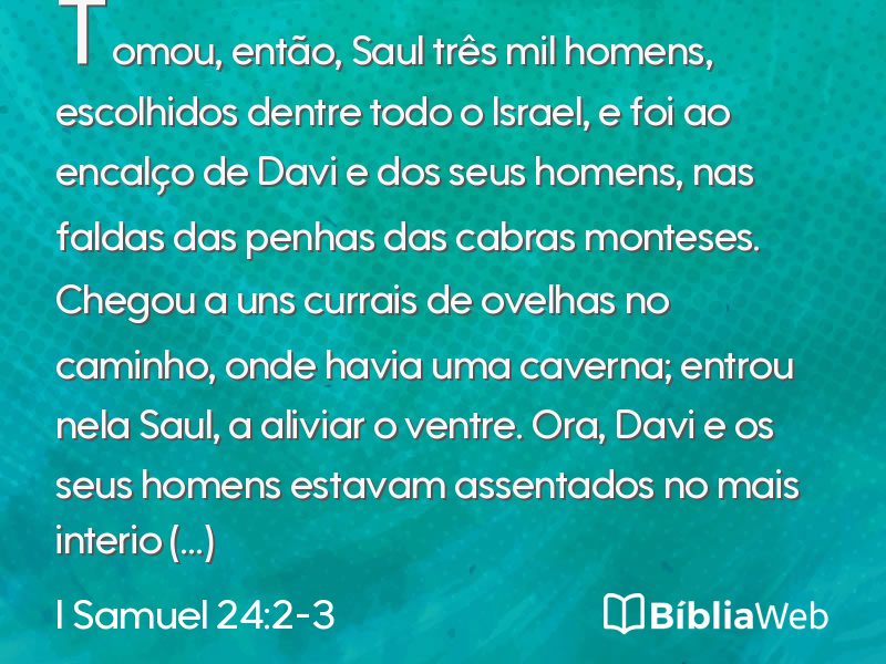 I Samuel 24:2-3 em imagem para compartilhar