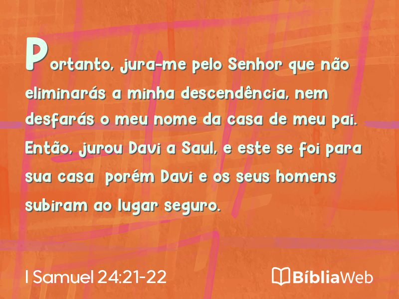 I Samuel 24:21-22 em imagem para compartilhar