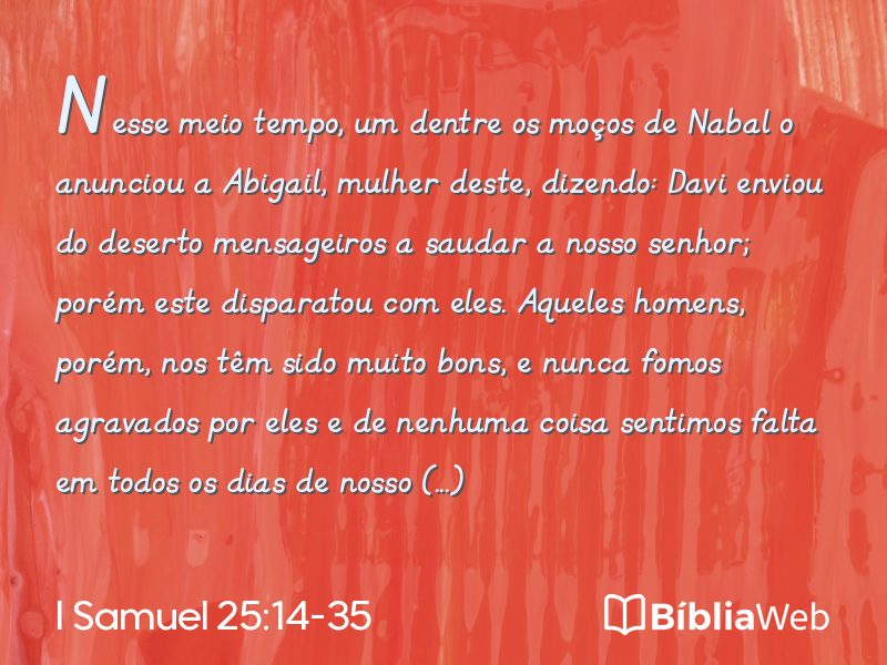 I Samuel 25:14-35 em imagem para compartilhar