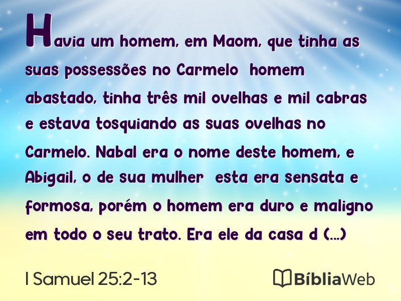 I Samuel 25:2-13 em imagem para compartilhar