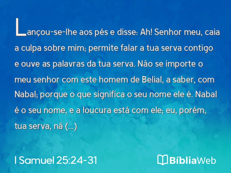 I Samuel 25:24-31 em imagem para compartilhar