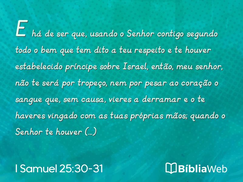 I Samuel 25:30-31 em imagem para compartilhar