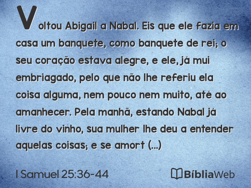 I Samuel 25:36-44 em imagem para compartilhar
