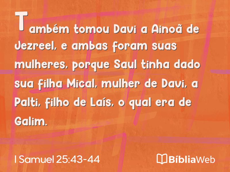I Samuel 25:43-44 em imagem para compartilhar
