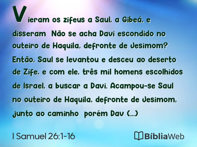 I Samuel 26:1-16 em imagem para compartilhar