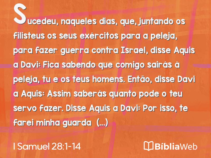 I Samuel 28:1-14 em imagem para compartilhar