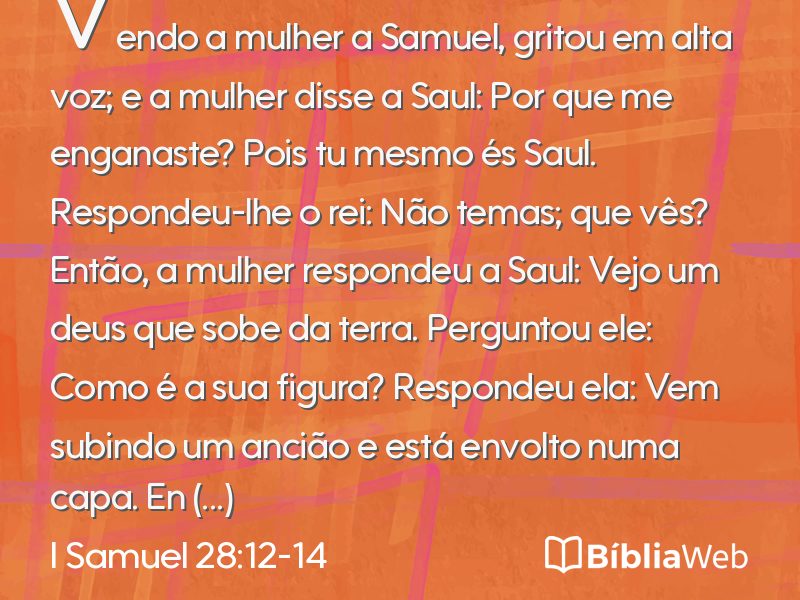 I Samuel 28:12-14 em imagem para compartilhar