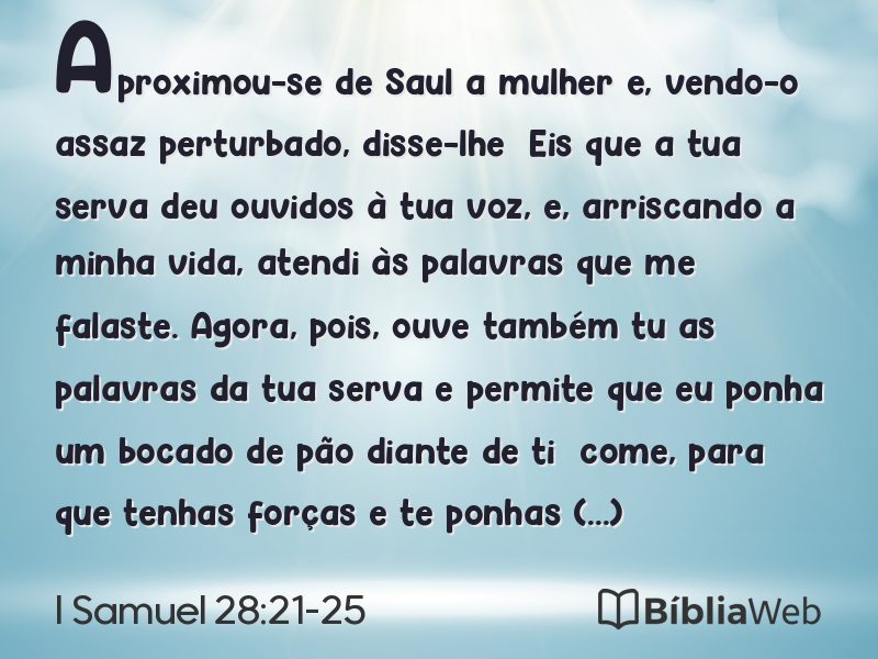 I Samuel 28:21-25 em imagem para compartilhar
