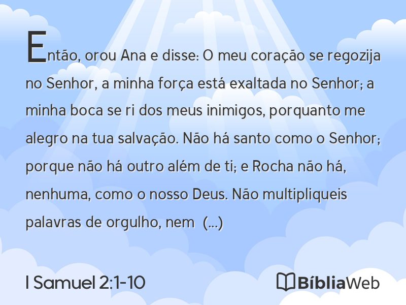 I Samuel 2:1-10 em imagem para compartilhar