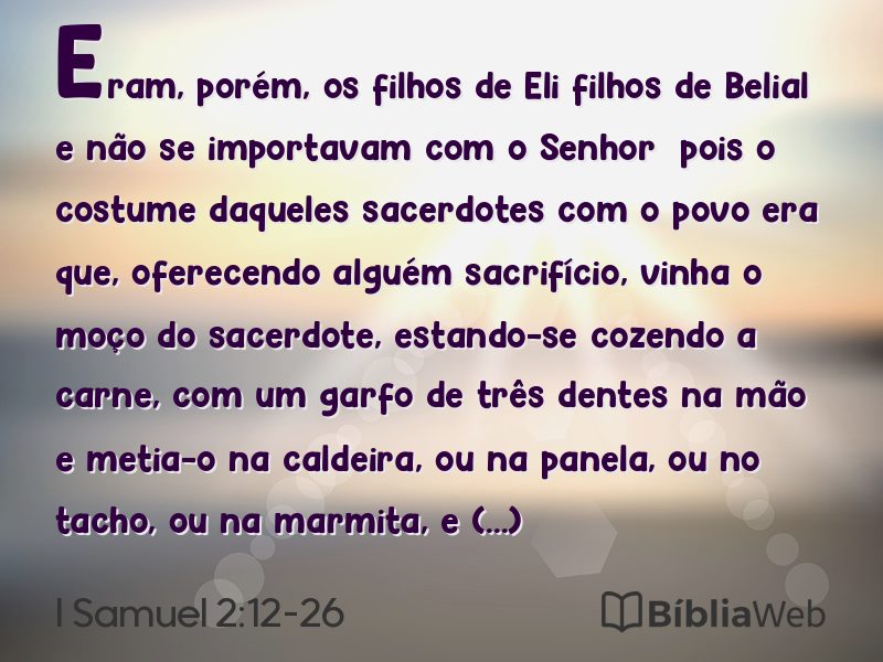 I Samuel 2:12-26 em imagem para compartilhar