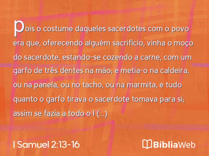 I Samuel 2:13-16 em imagem para compartilhar