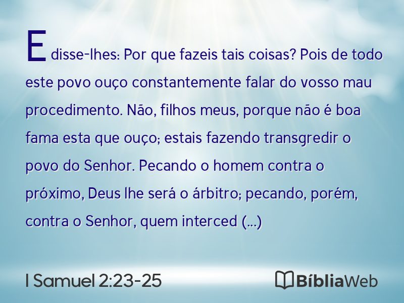 I Samuel 2:23-25 em imagem para compartilhar