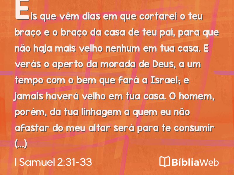 I Samuel 2:31-33 em imagem para compartilhar