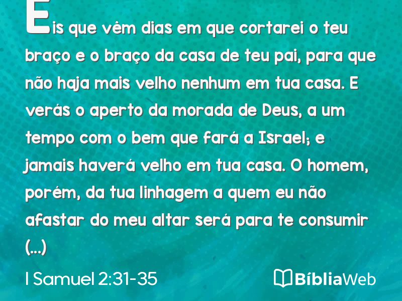 I Samuel 2:31-35 em imagem para compartilhar