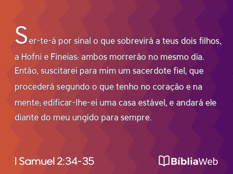 I Samuel 2:34-35 em imagem para compartilhar