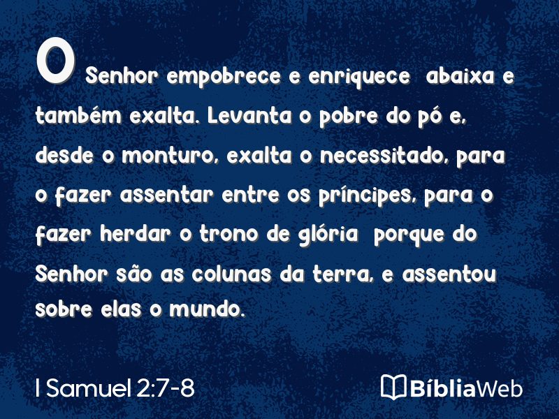 I Samuel 2:7-8 em imagem para compartilhar