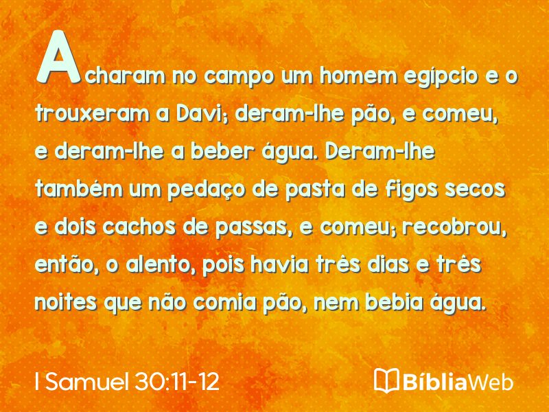 I Samuel 30:11-12 em imagem para compartilhar