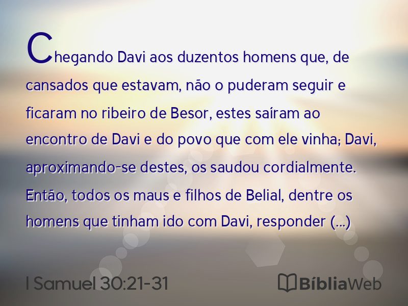 I Samuel 30:21-31 em imagem para compartilhar