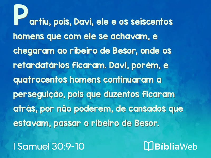 I Samuel 30:9-10 em imagem para compartilhar