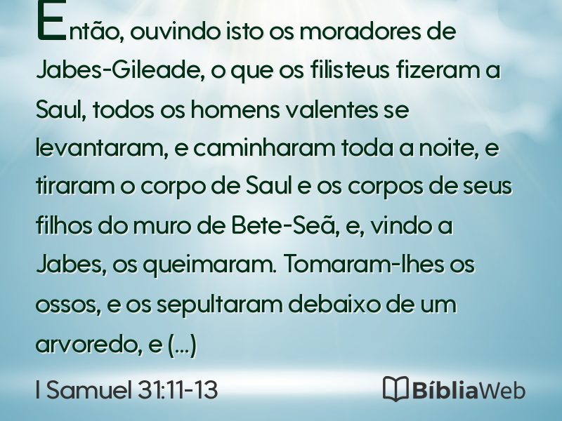 I Samuel 31:11-13 em imagem para compartilhar