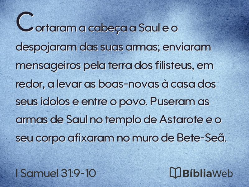 I Samuel 31:9-10 em imagem para compartilhar
