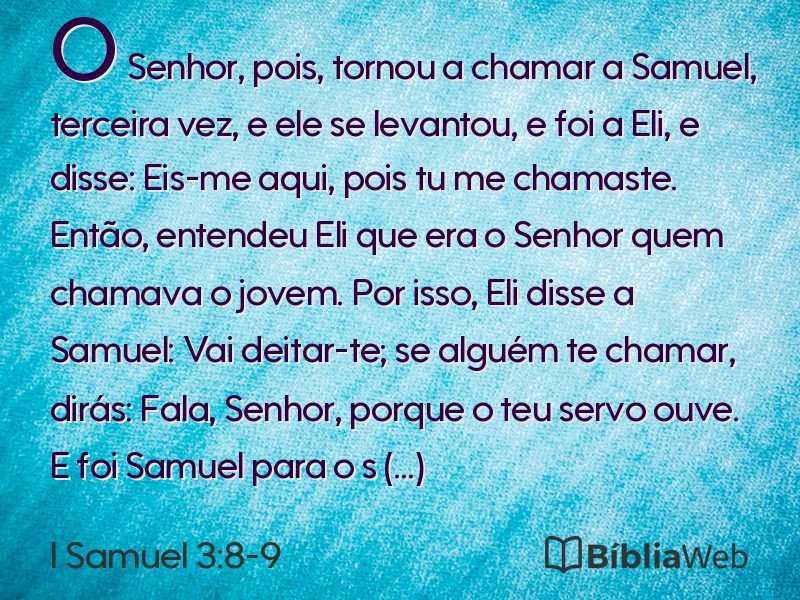 I Samuel 3:8-9 em imagem para compartilhar