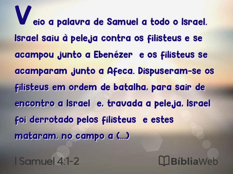 I Samuel 4:1-2 em imagem para compartilhar
