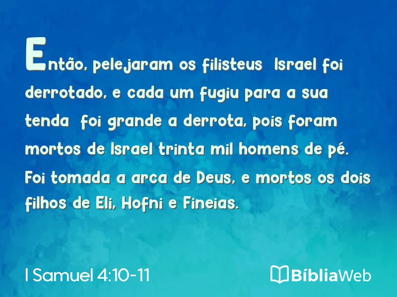 I Samuel 4:10-11 em imagem para compartilhar