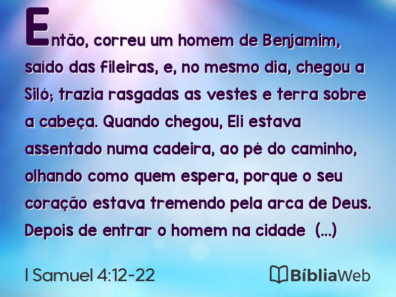 I Samuel 4:12-22 em imagem para compartilhar