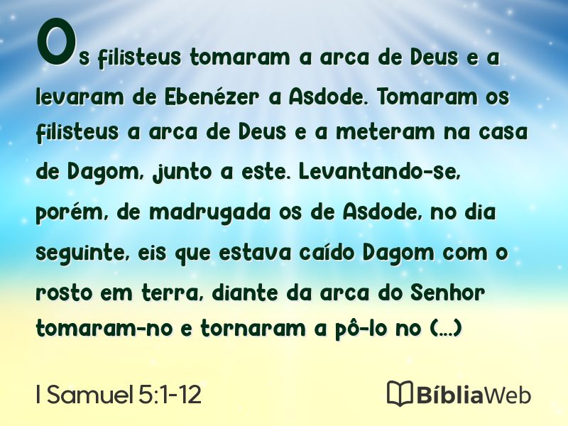 I Samuel 5:1-12 em imagem para compartilhar